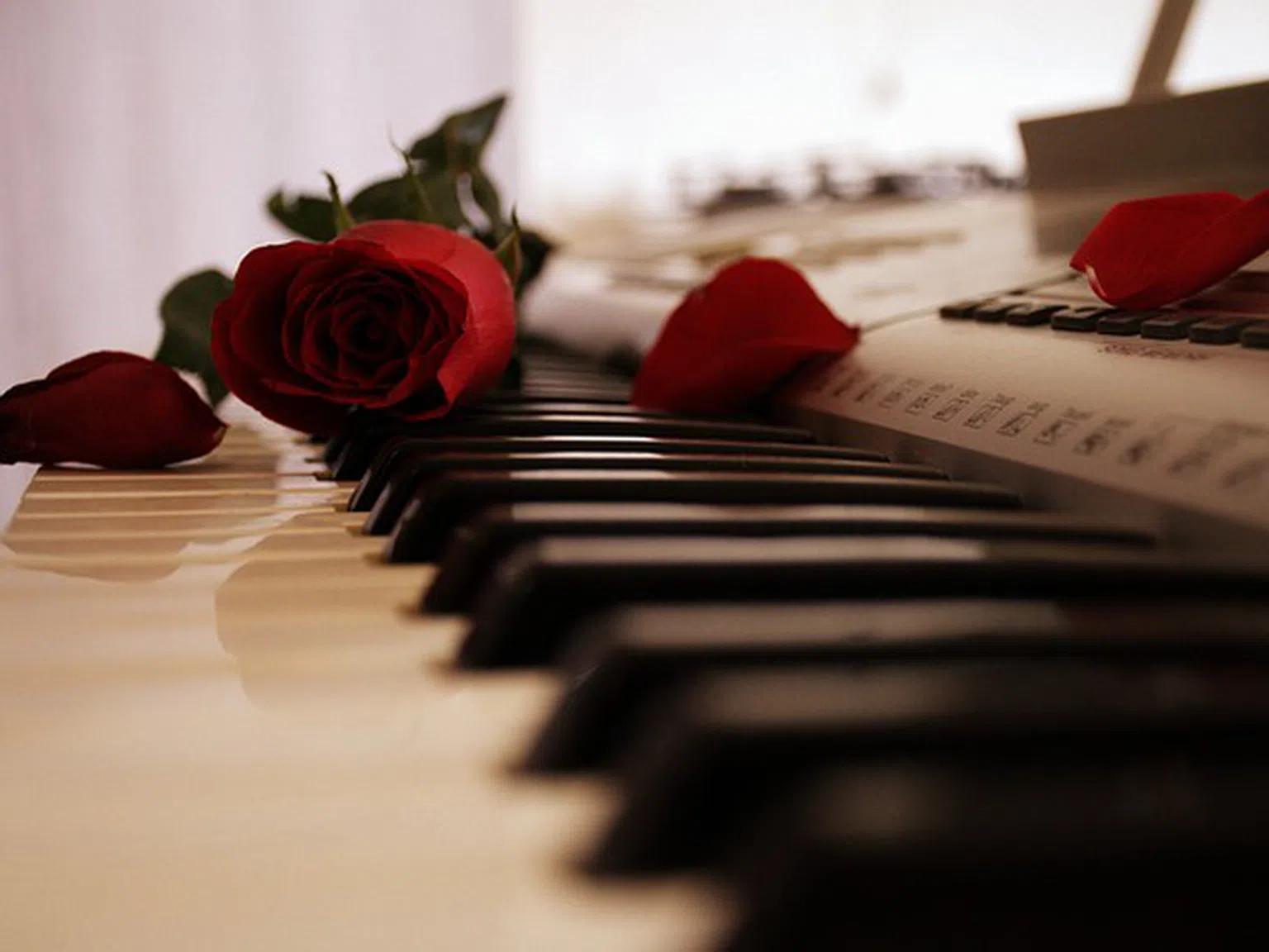 Музыка для души любовь. Пианино лепестки. Международный день фортепиано. Фортепиано с цветами.